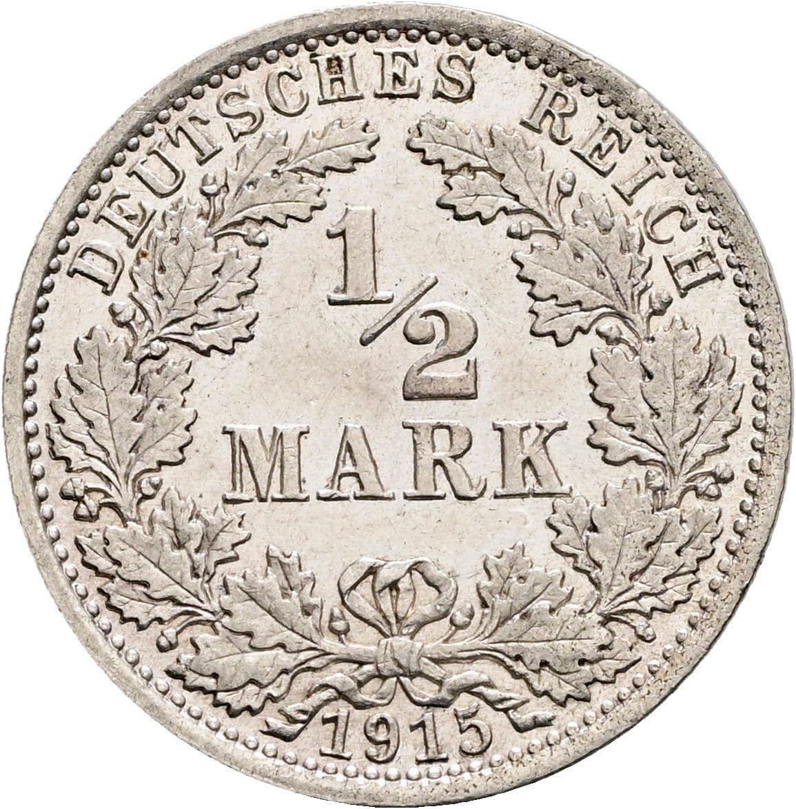 1/2 Mark 1915 A – Vorderseite