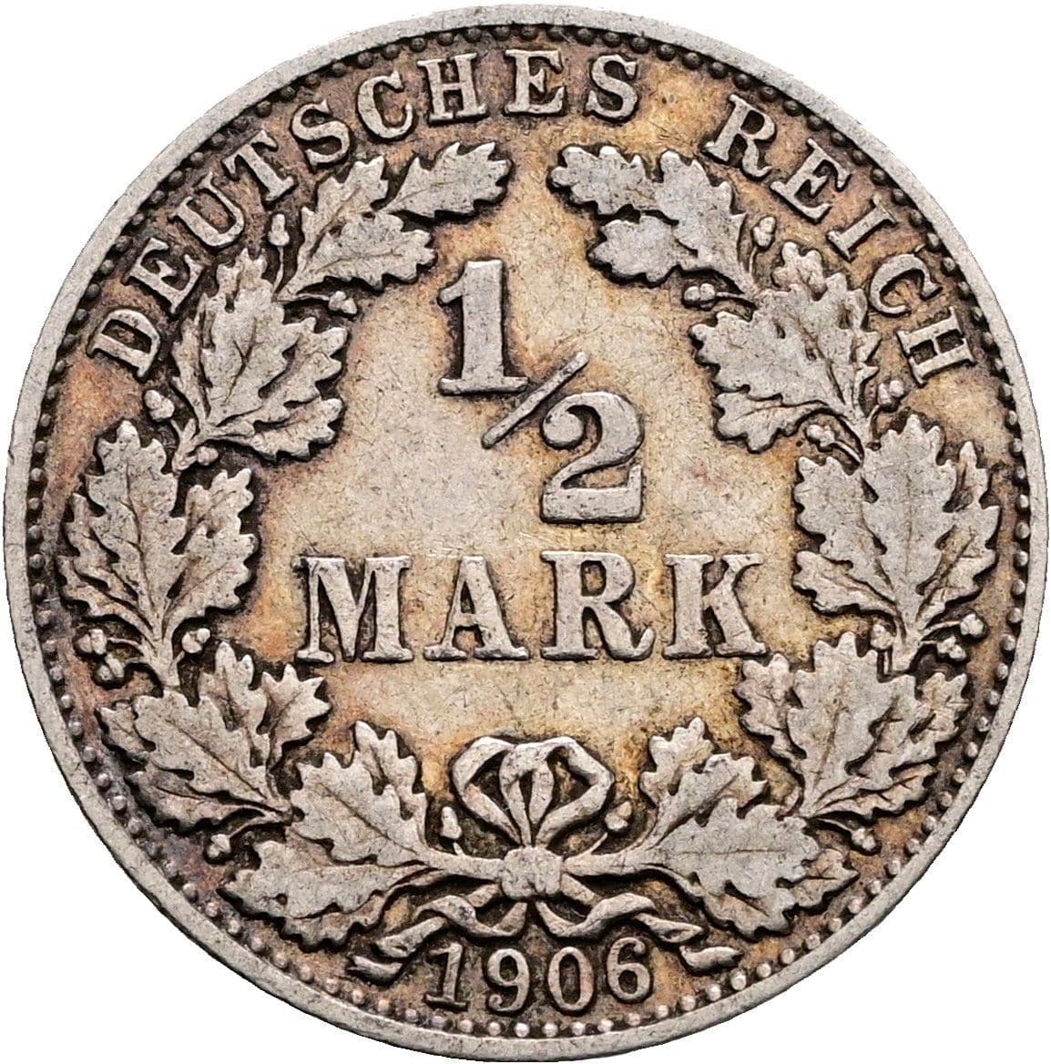 1/2 Mark 1906 D – Vorderseite