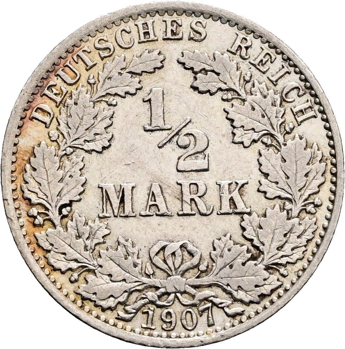 1/2 Mark 1907 A – Vorderseite