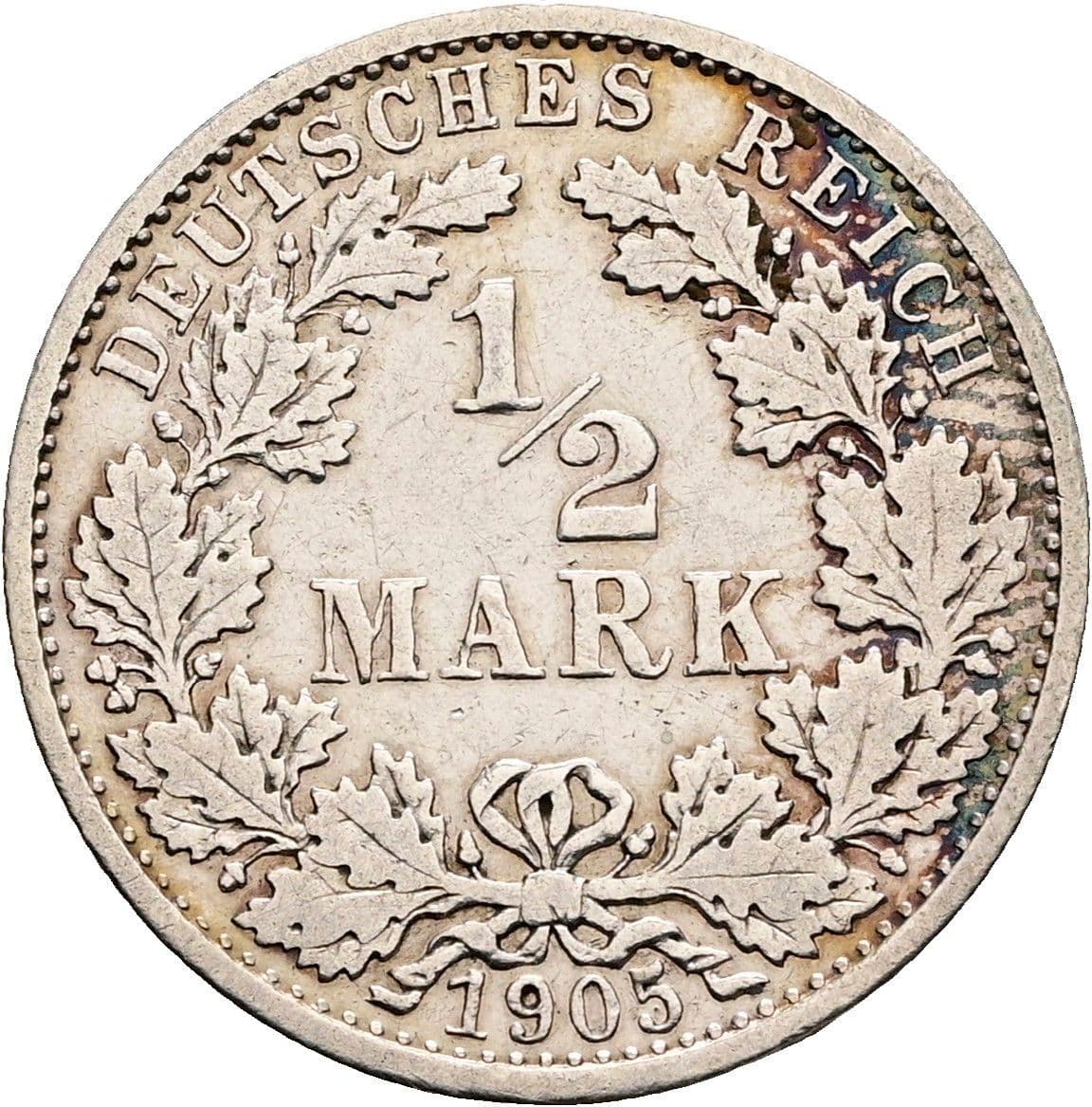 1/2 Mark 1905 F – Vorderseite