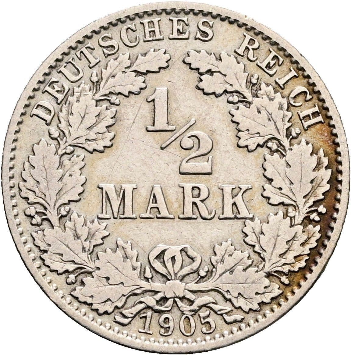 1/2 Mark 1905 D – Vorderseite