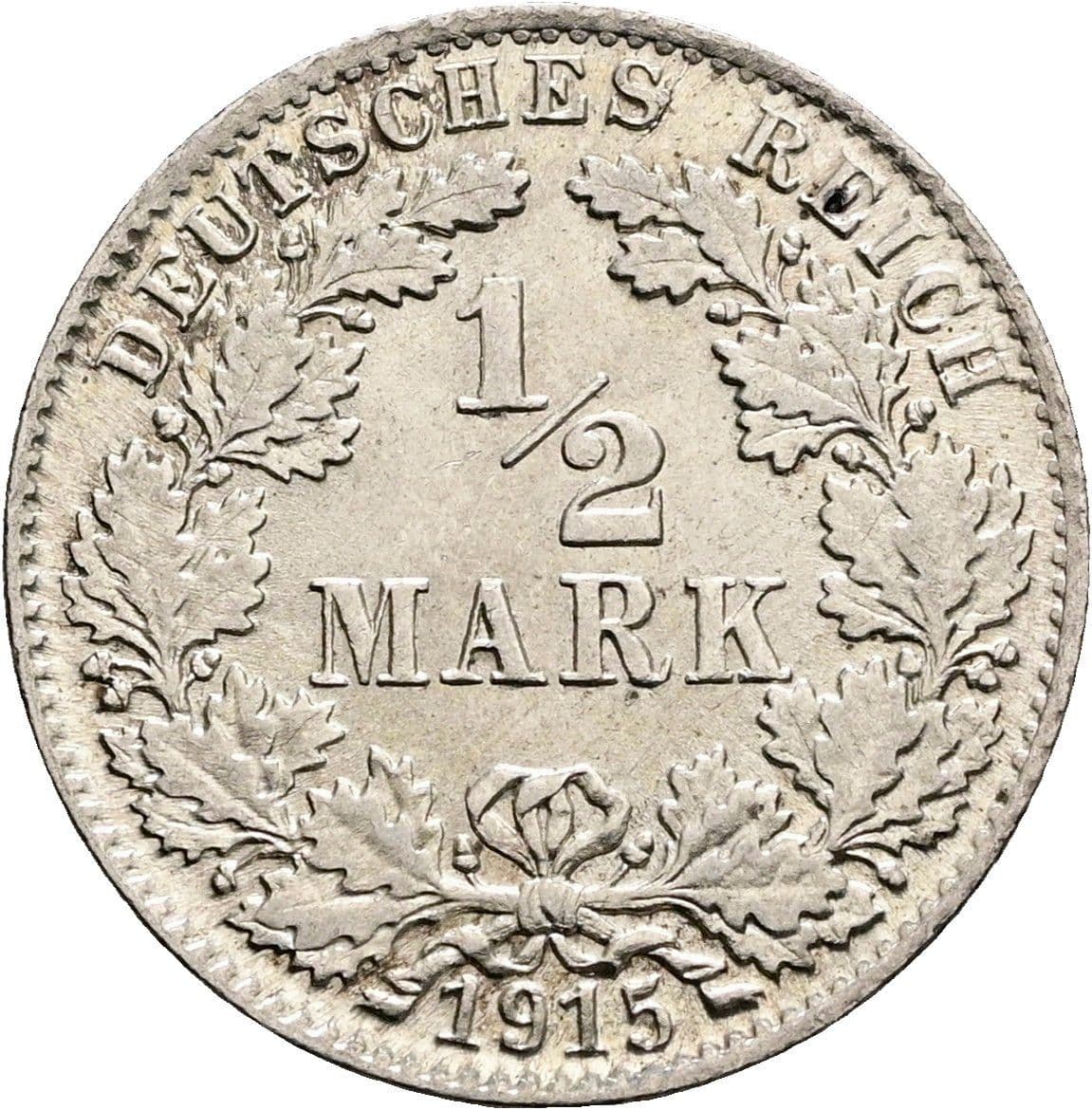 1/2 Mark 1915 D – Vorderseite