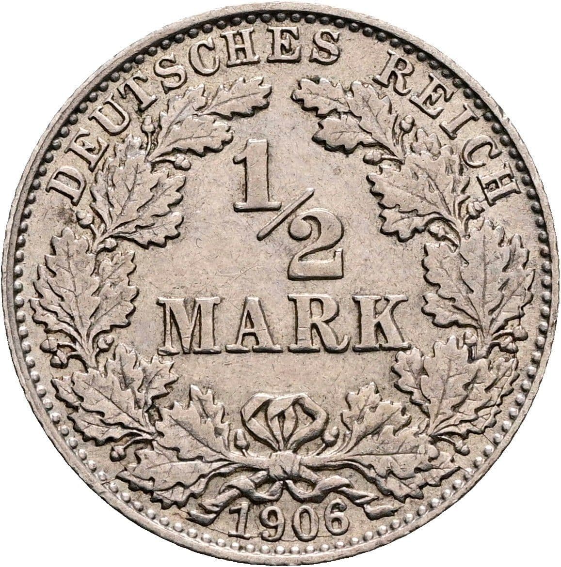 1/2 Mark 1906 D – Vorderseite