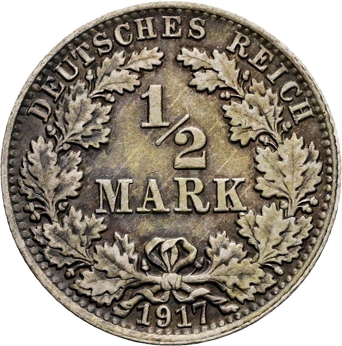 1/2 Mark 1917 A – Vorderseite
