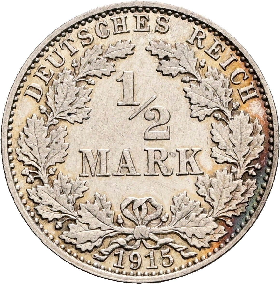 1/2 Mark 1915 J – Vorderseite