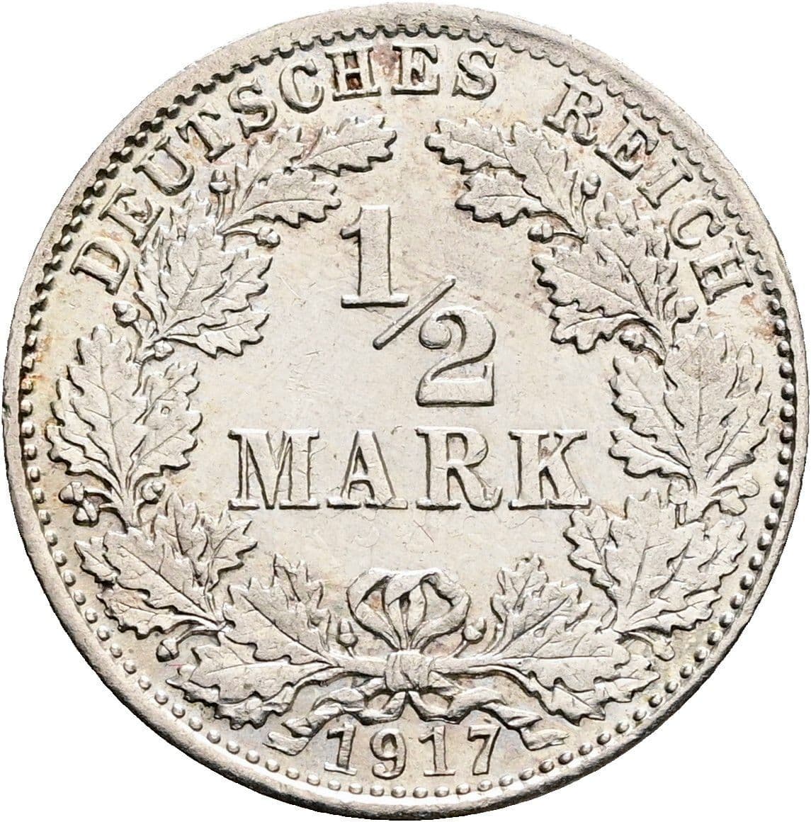 1/2 Mark 1917 D – Vorderseite