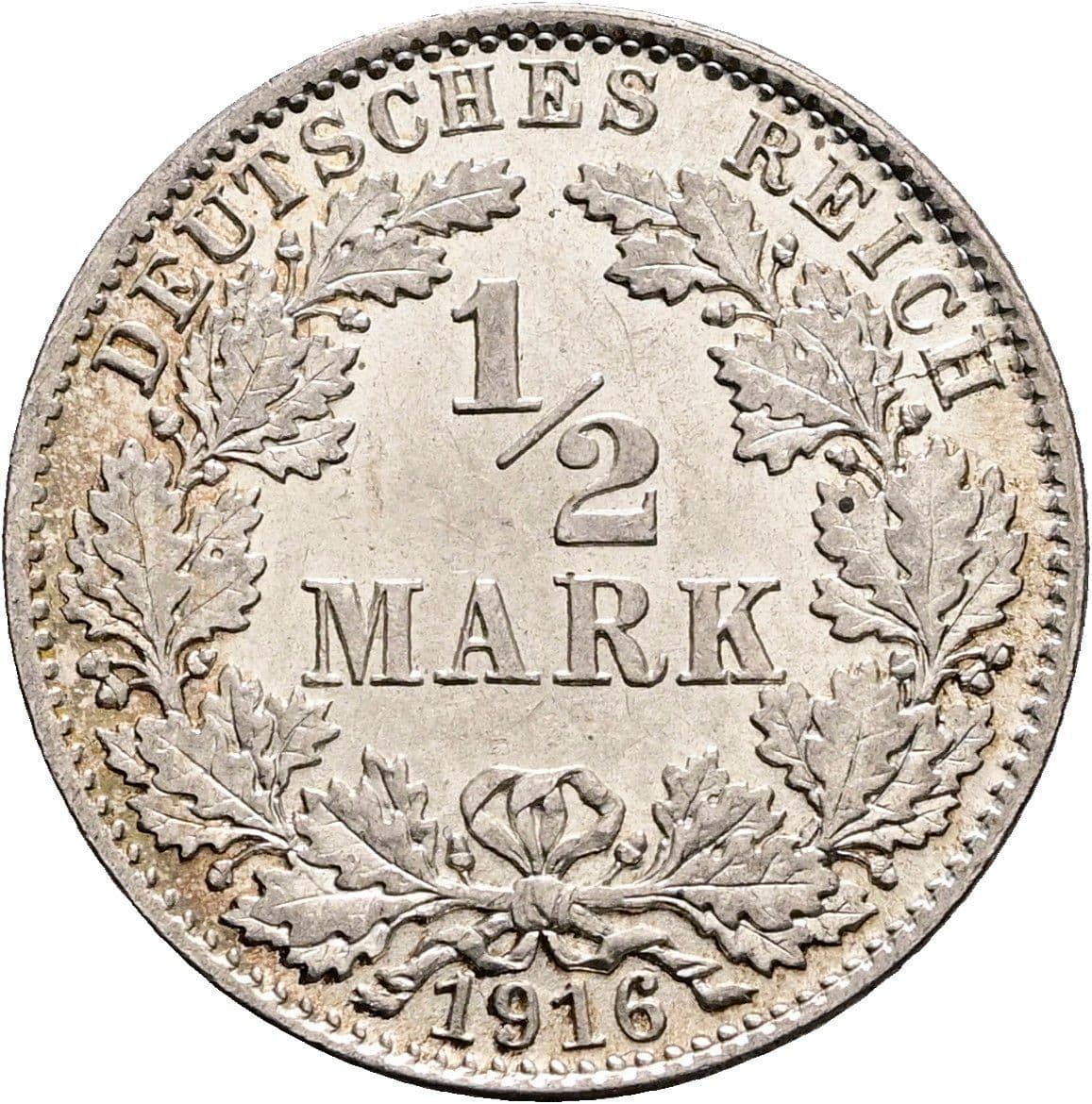 1/2 Mark 1916 D – Vorderseite