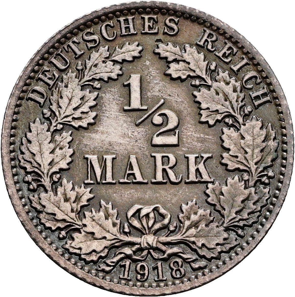 1/2 Mark 1918 A – Vorderseite