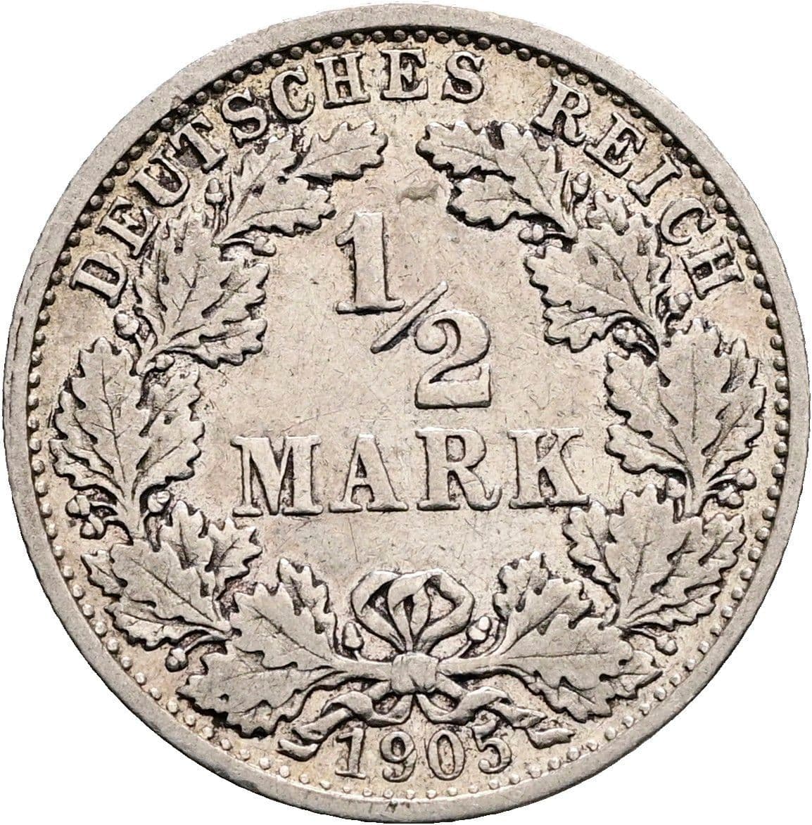 1/2 Mark 1905 F – Vorderseite