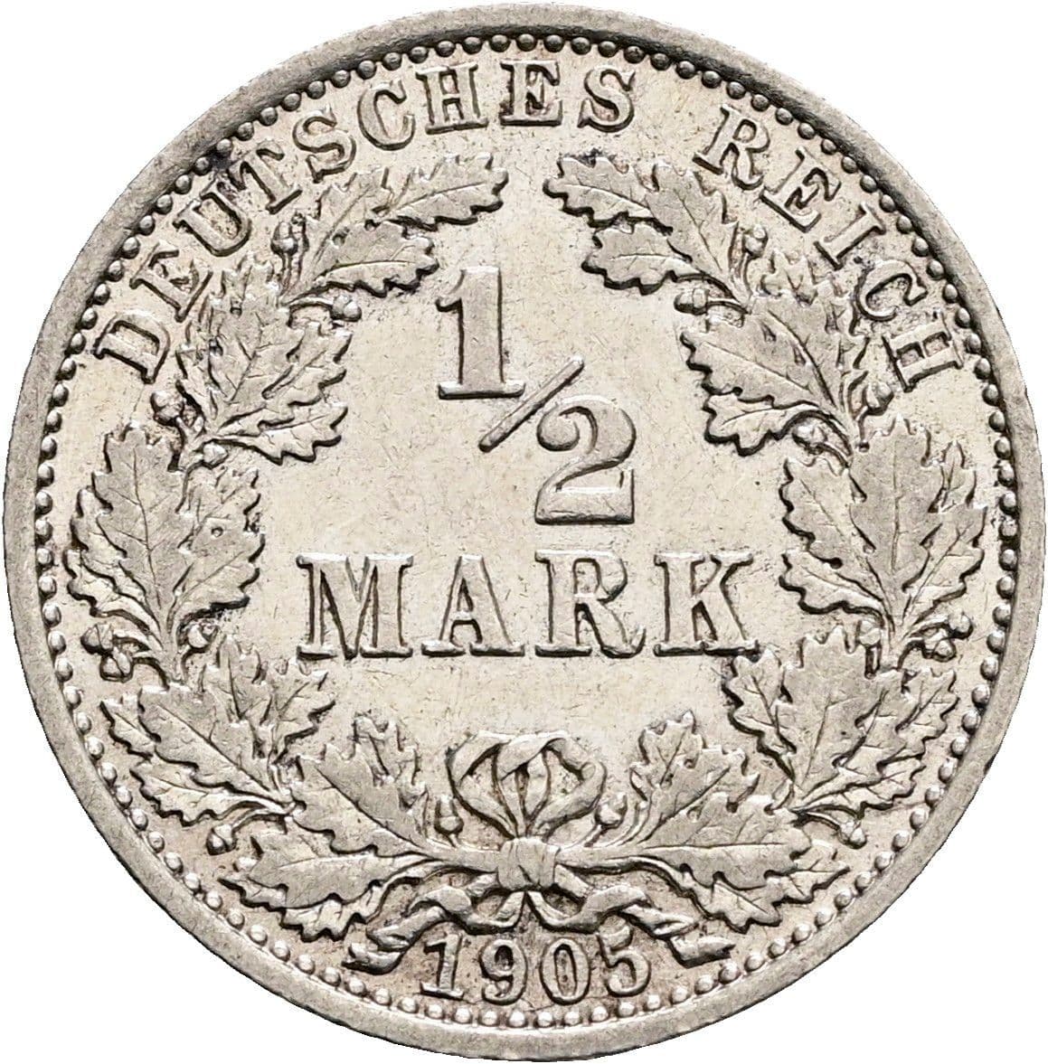 1/2 Mark 1905 A – Vorderseite