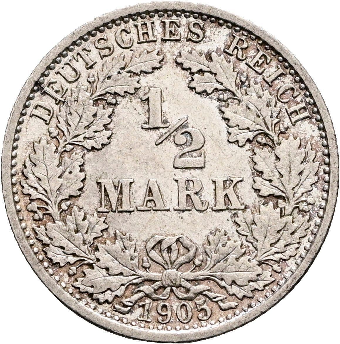 1/2 Mark 1905 F – Vorderseite