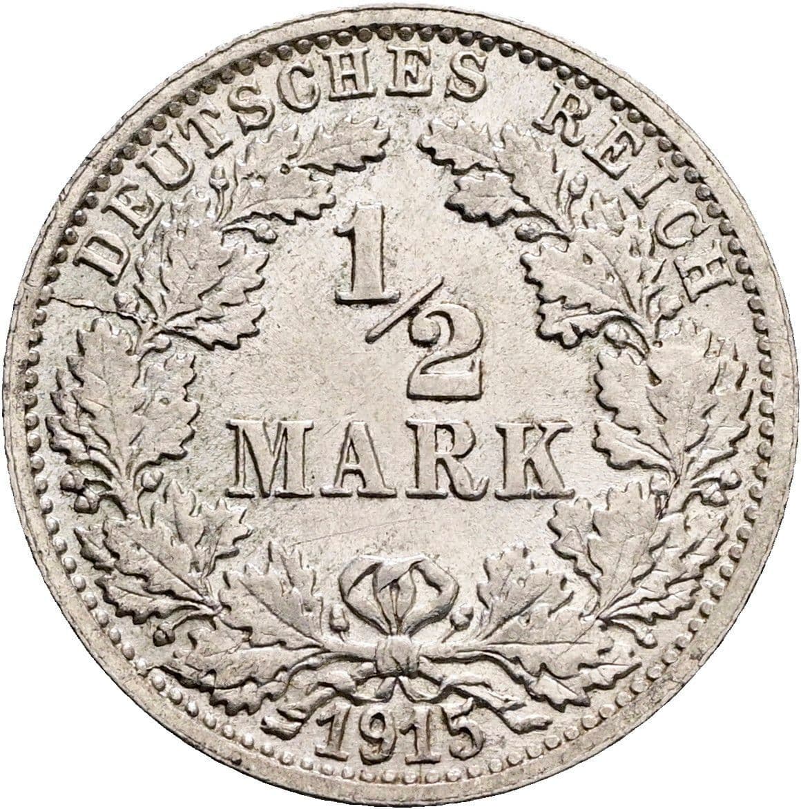 1/2 Mark 1915 F – Vorderseite