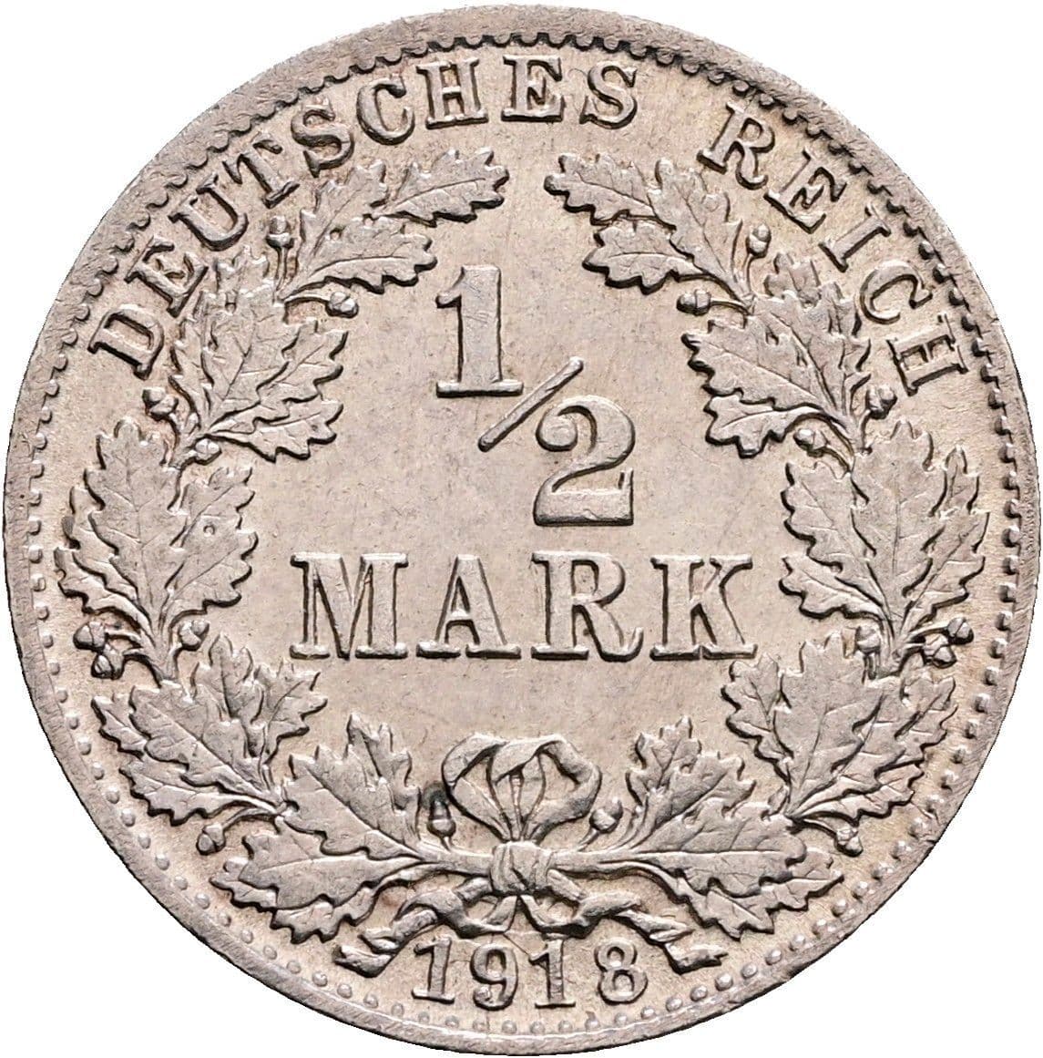 1/2 Mark 1918 D – Vorderseite
