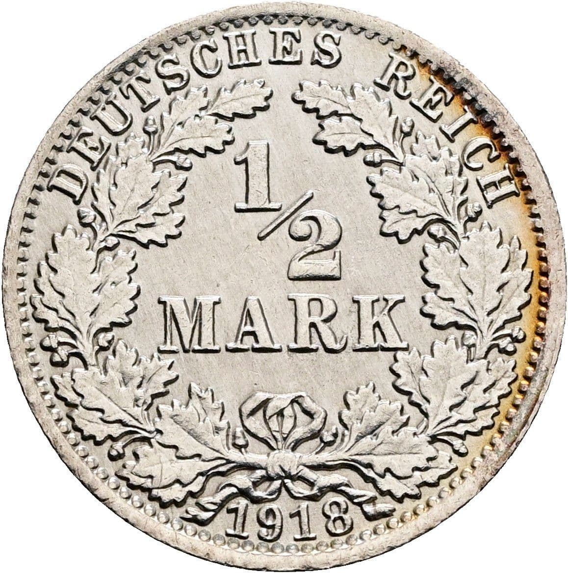 1/2 Mark 1918 A – Vorderseite