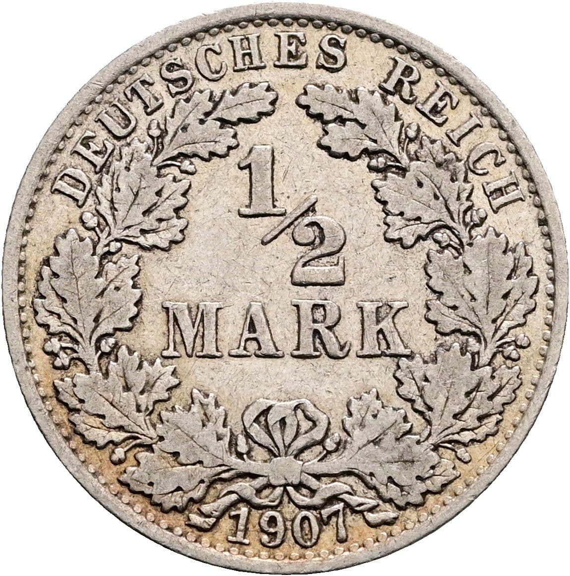 1/2 Mark 1907 A – Vorderseite