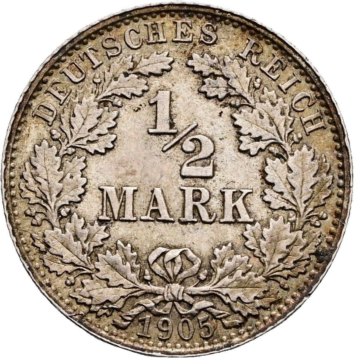 1/2 Mark 1905 D – Vorderseite