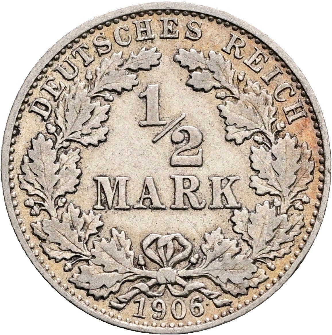 1/2 Mark 1906 D – Vorderseite