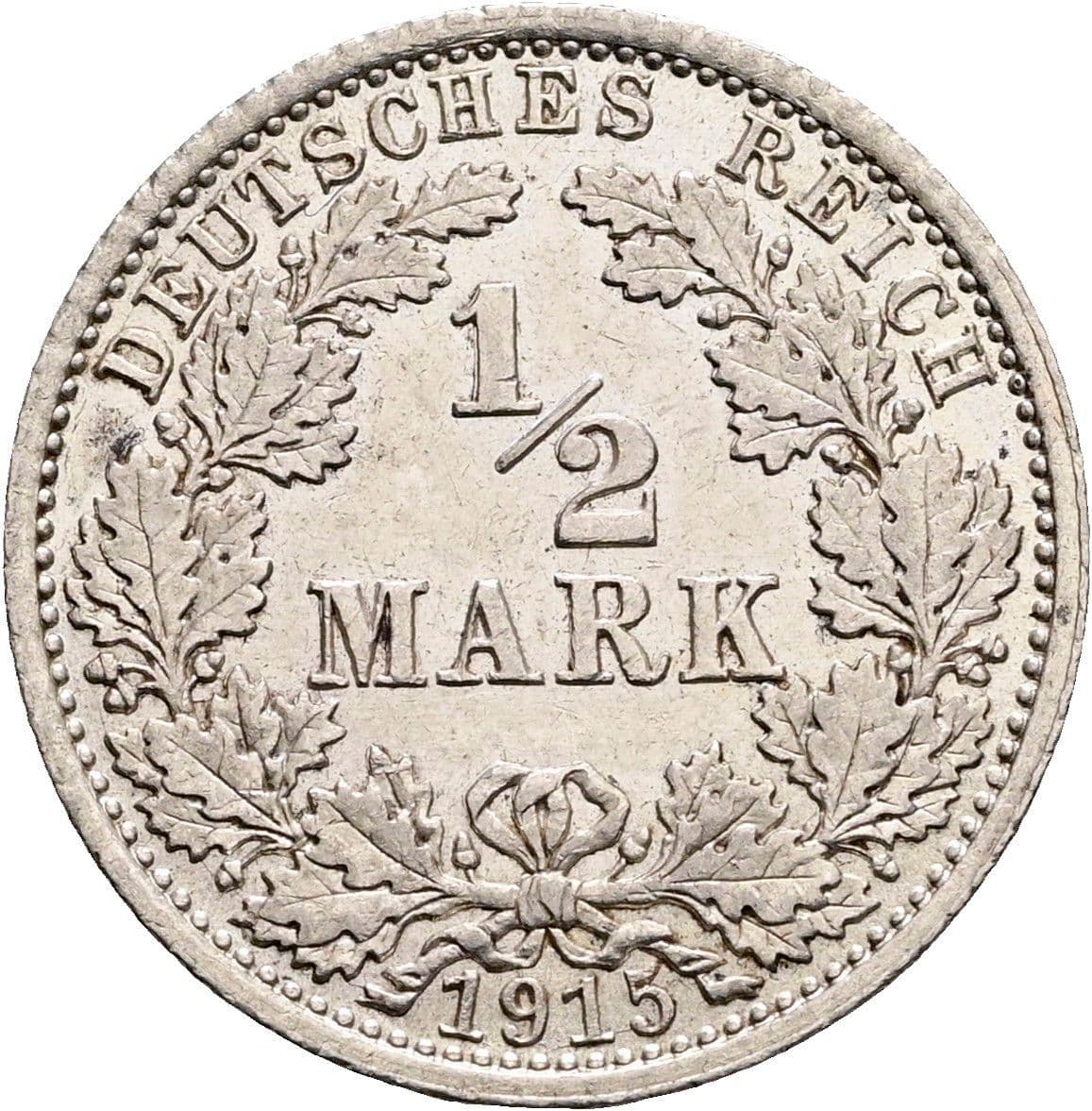 1/2 Mark 1915 A – Vorderseite