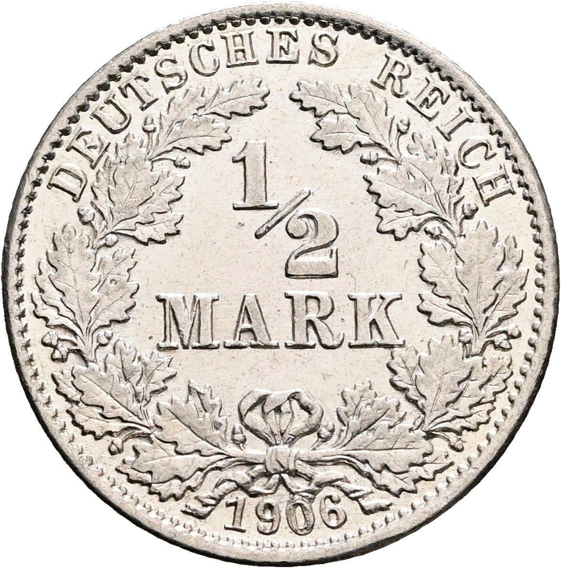 1/2 Mark 1906 G – Vorderseite