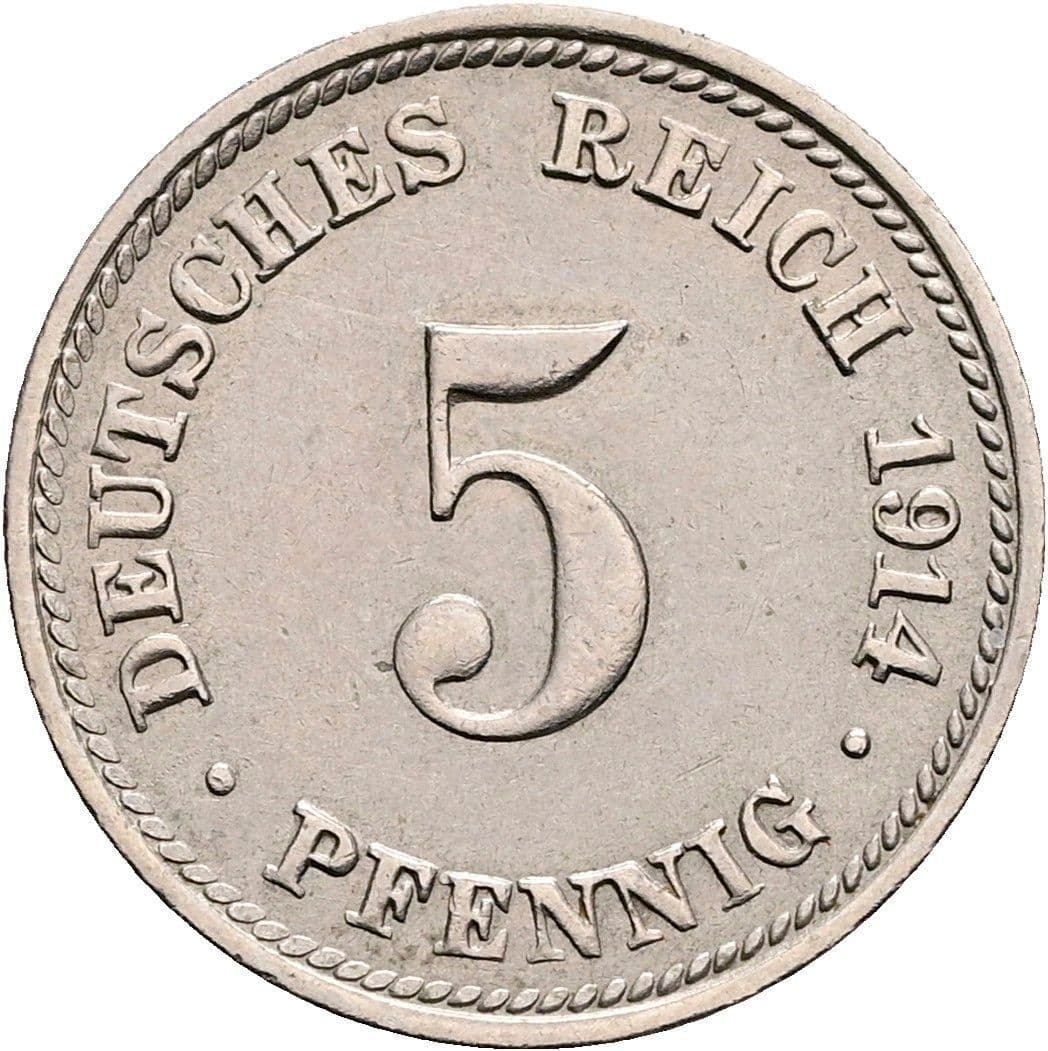 5 Pfennig 1914 D – Vorderseite