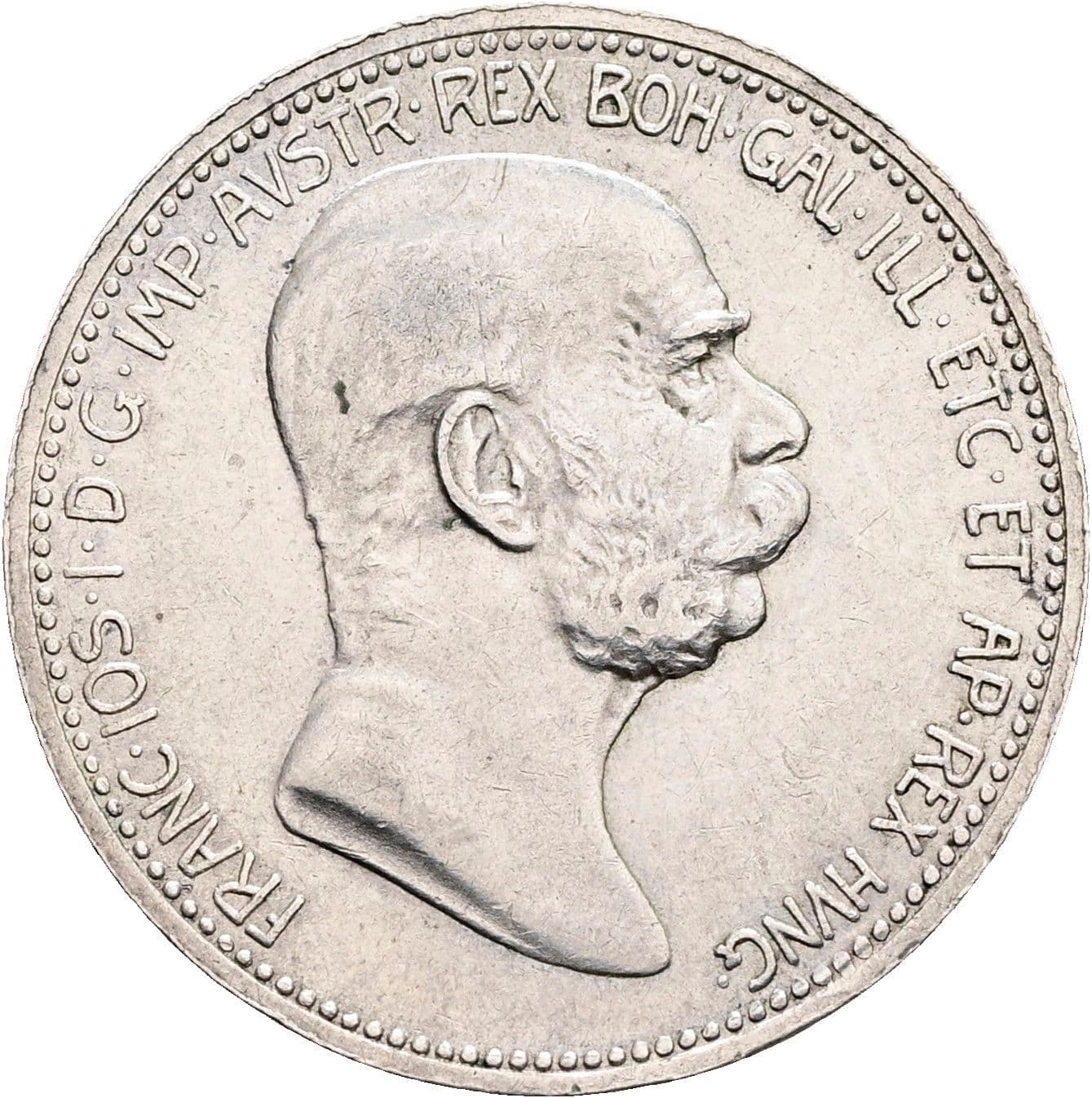1 Krone Franz Joseph I. 1848-1916 1908 – Vorderseite