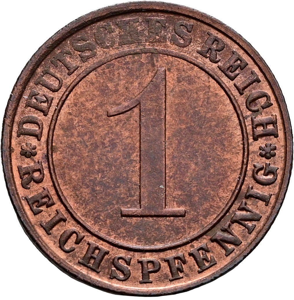 1 Reichspfennig 1935 G – Vorderseite