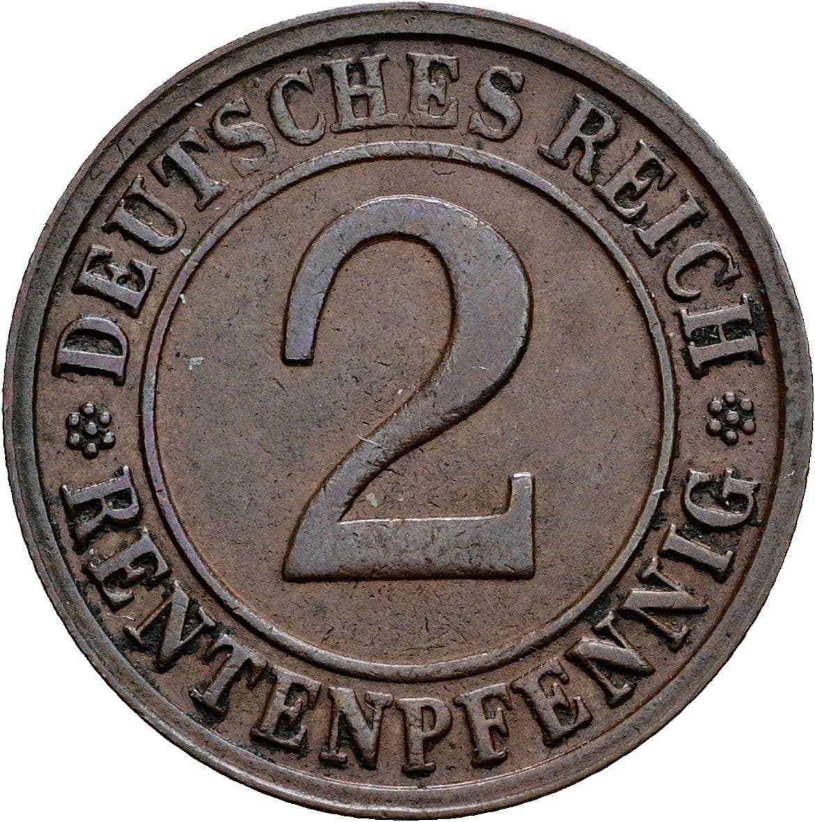 2 Rentenpfennig 1923 D – Vorderseite