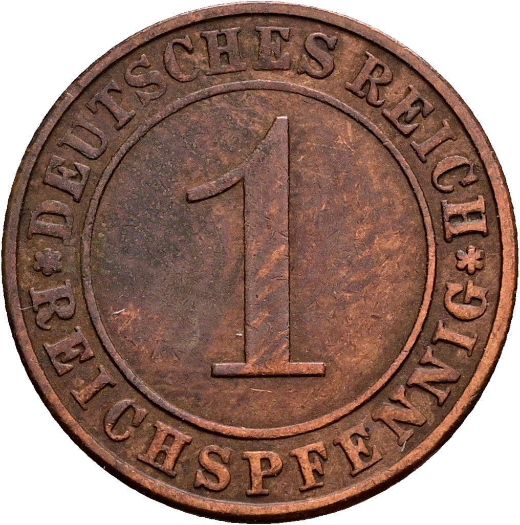 1 Reichspfennig 1927 E – Vorderseite