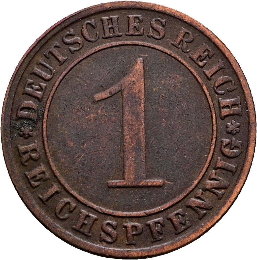 1 Reichspfennig 1928 G – Vorderseite