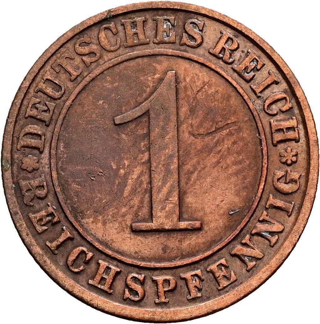 1 Reichspfennig 1924 J – Vorderseite
