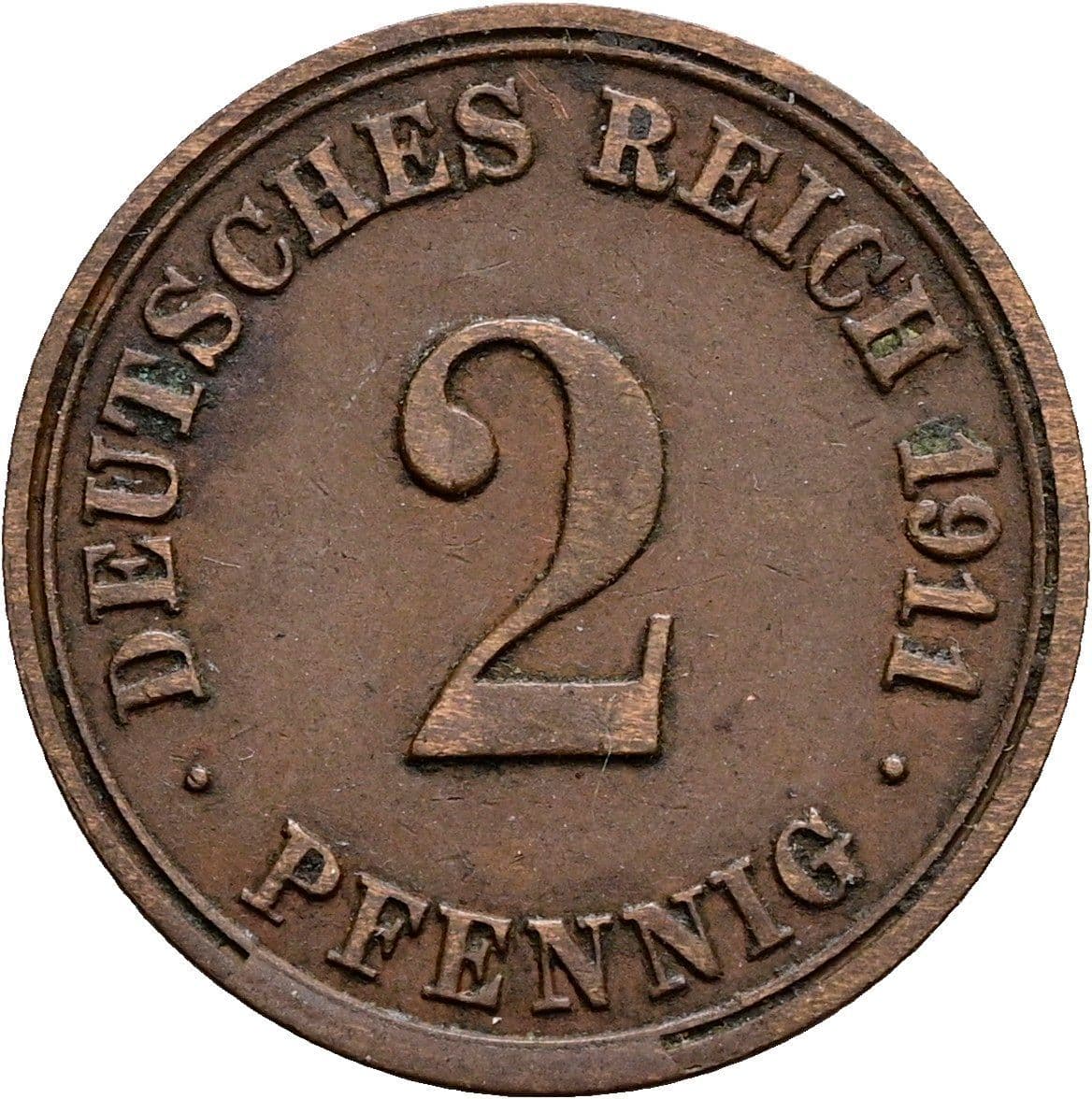 2 Pfennig 1911 A – Vorderseite