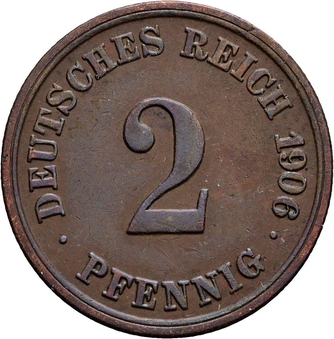 2 Pfennig 1906 F – Vorderseite