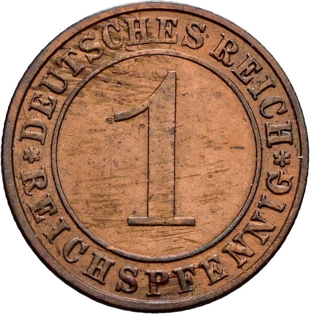 1 Reichspfennig 1929 E – Vorderseite