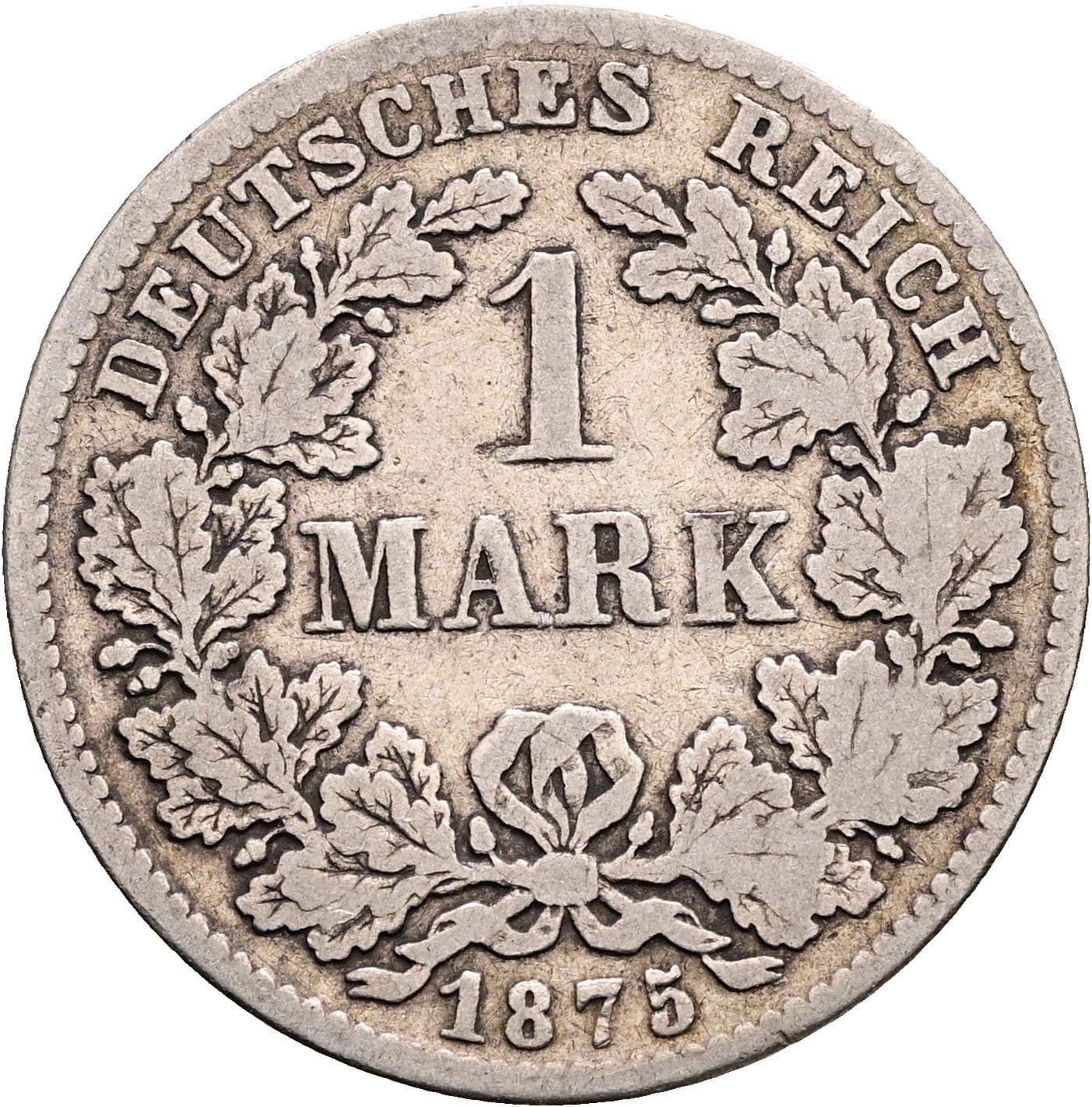 1 Mark 1875 D – Vorderseite