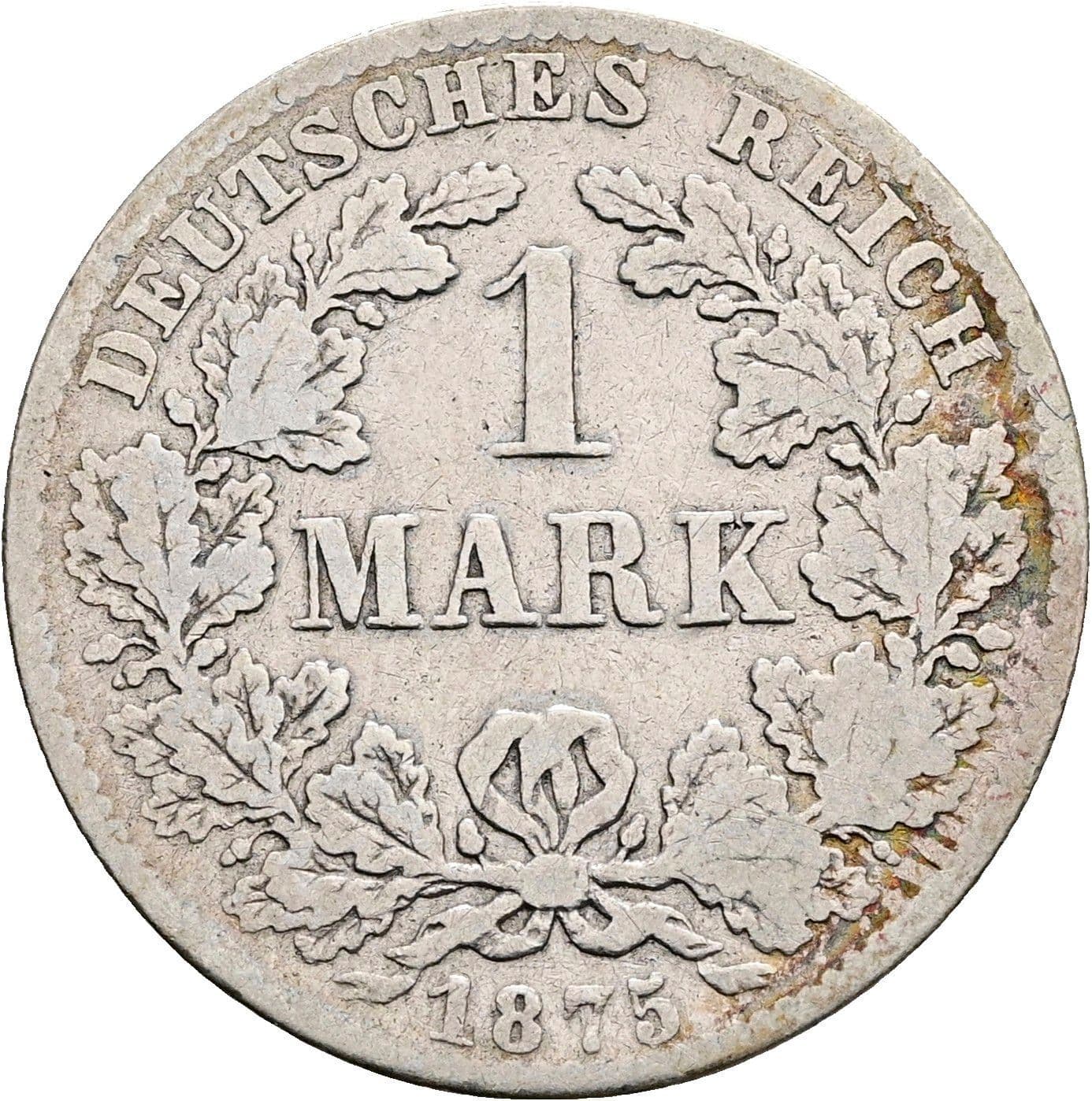 1 Mark 1875 B – Vorderseite