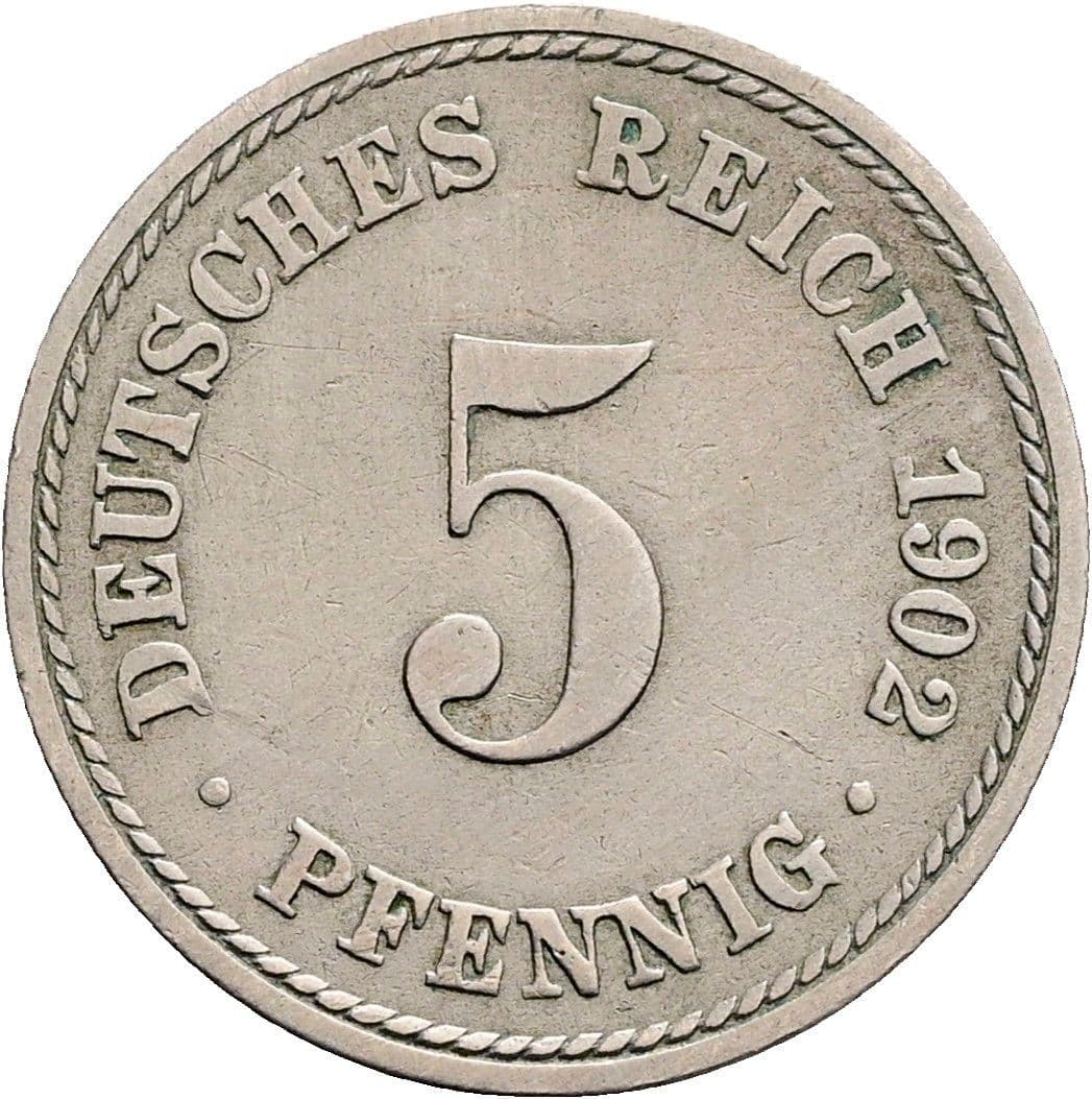 5 Pfennig 1902 A – Vorderseite