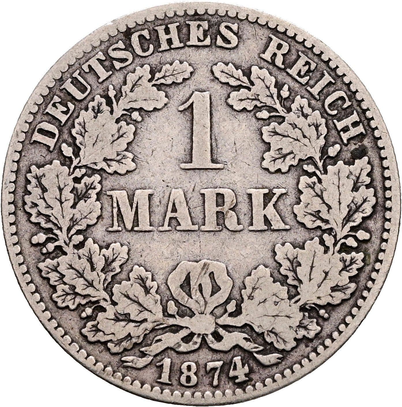 1 Mark 1874 D – Vorderseite