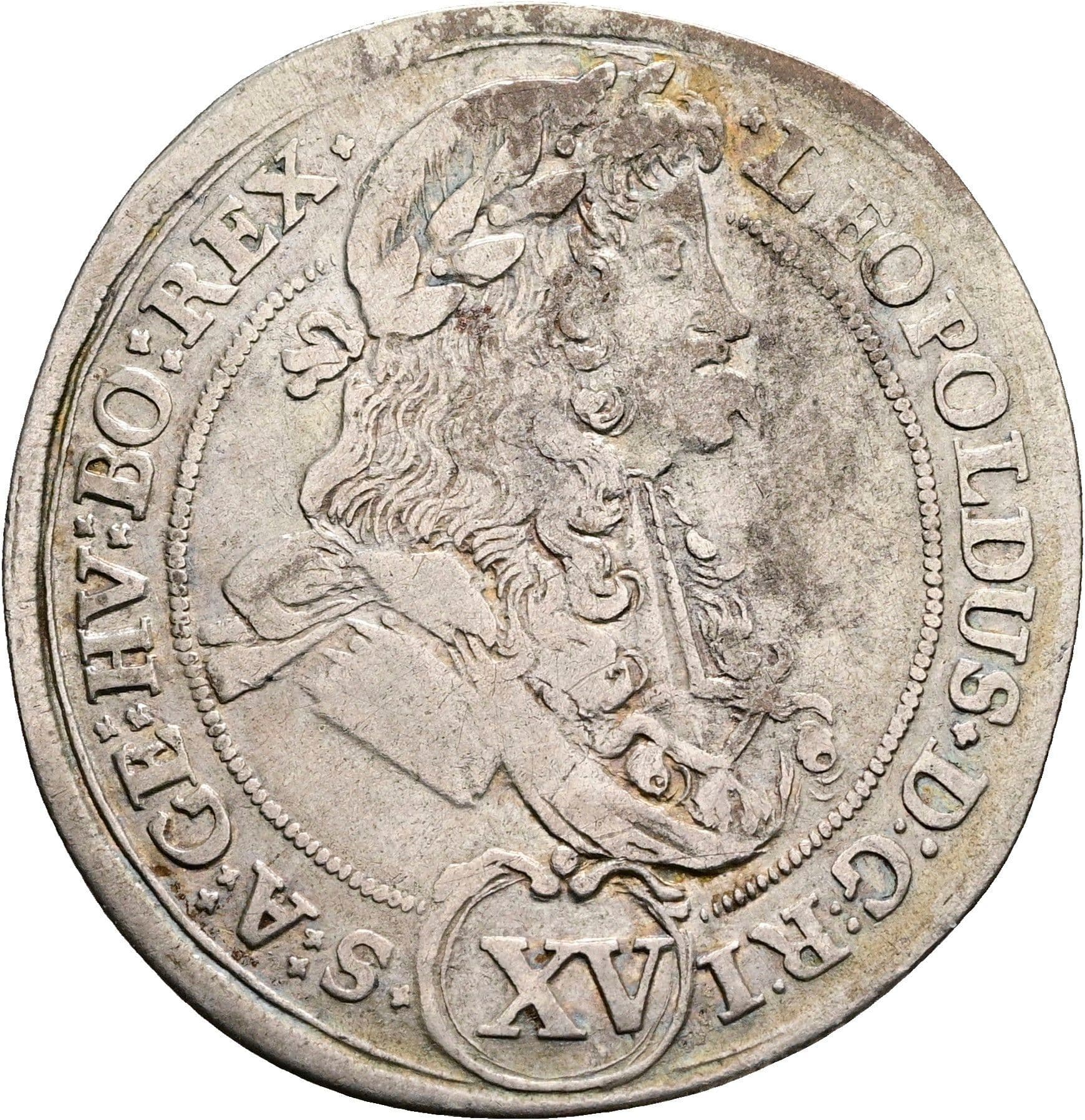 15 Kreuzer Leopold I. 1657-1705 Kremnitz 1694 KB – Vorderseite