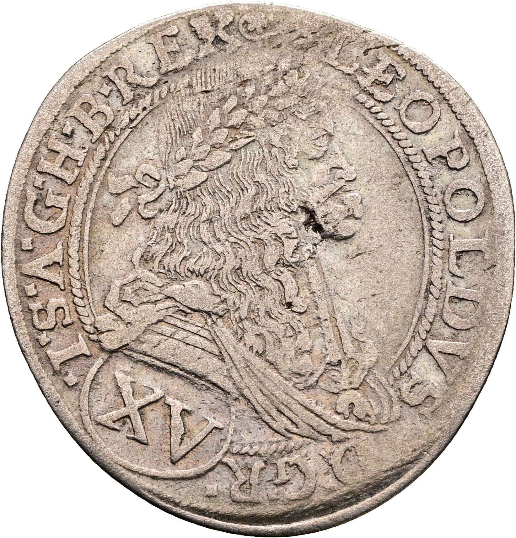 15 Kreuzer Leopold I. 1657-1705 Wien 1674 – Vorderseite