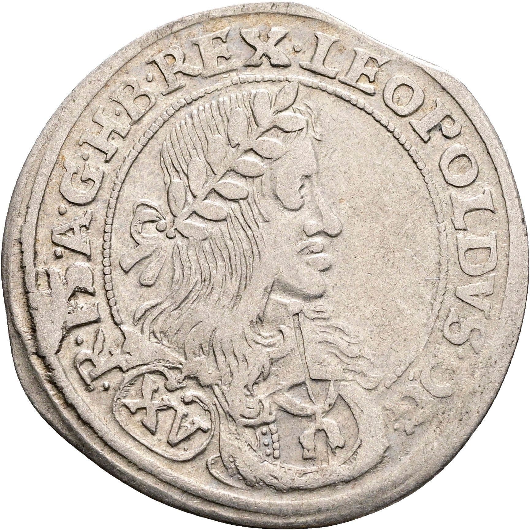 15 Kreuzer Leopold I. 1657-1705 Wien 1661 CA – Vorderseite