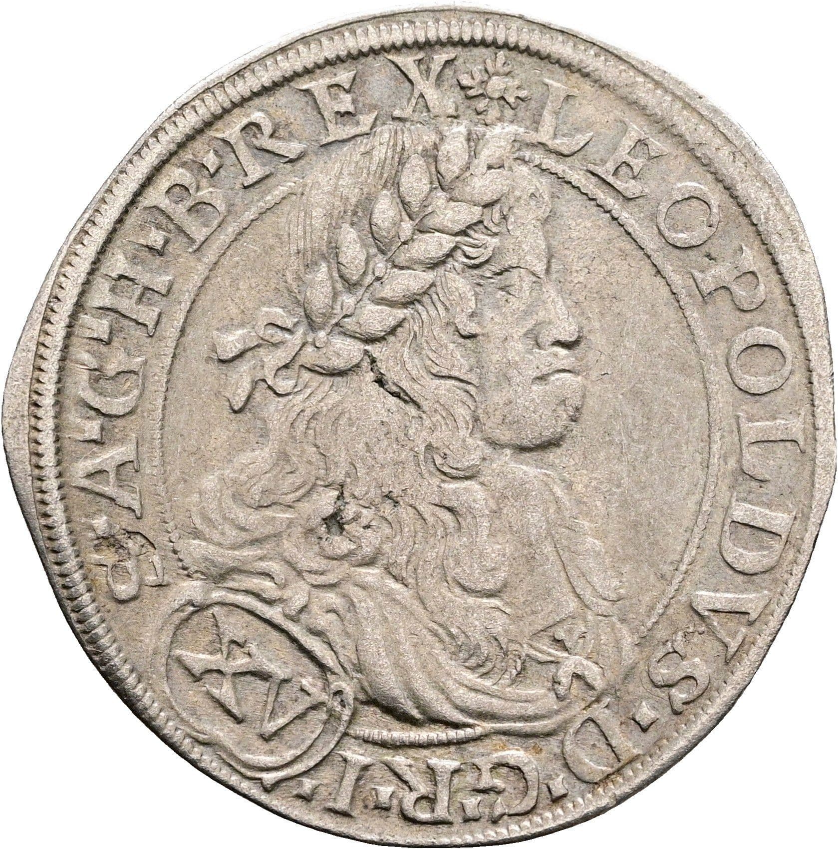 15 Kreuzer Leopold I. 1657-1705 Wien 1664 CA – Vorderseite