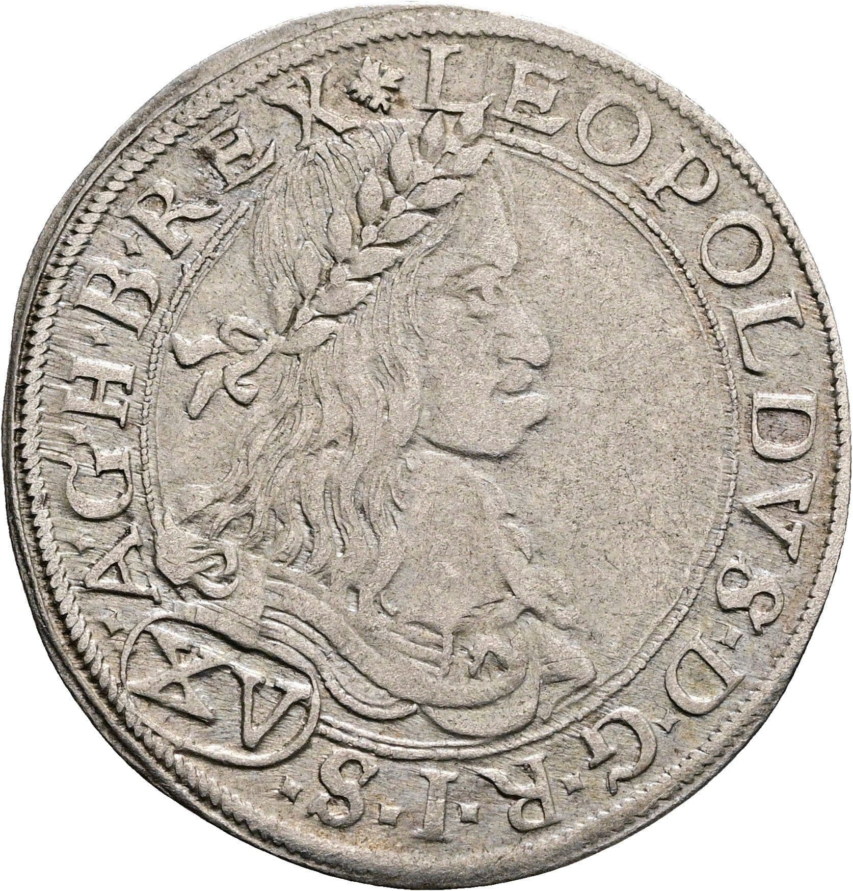 15 Kreuzer Leopold I. 1657-1705 Wien 1663 CA – Vorderseite