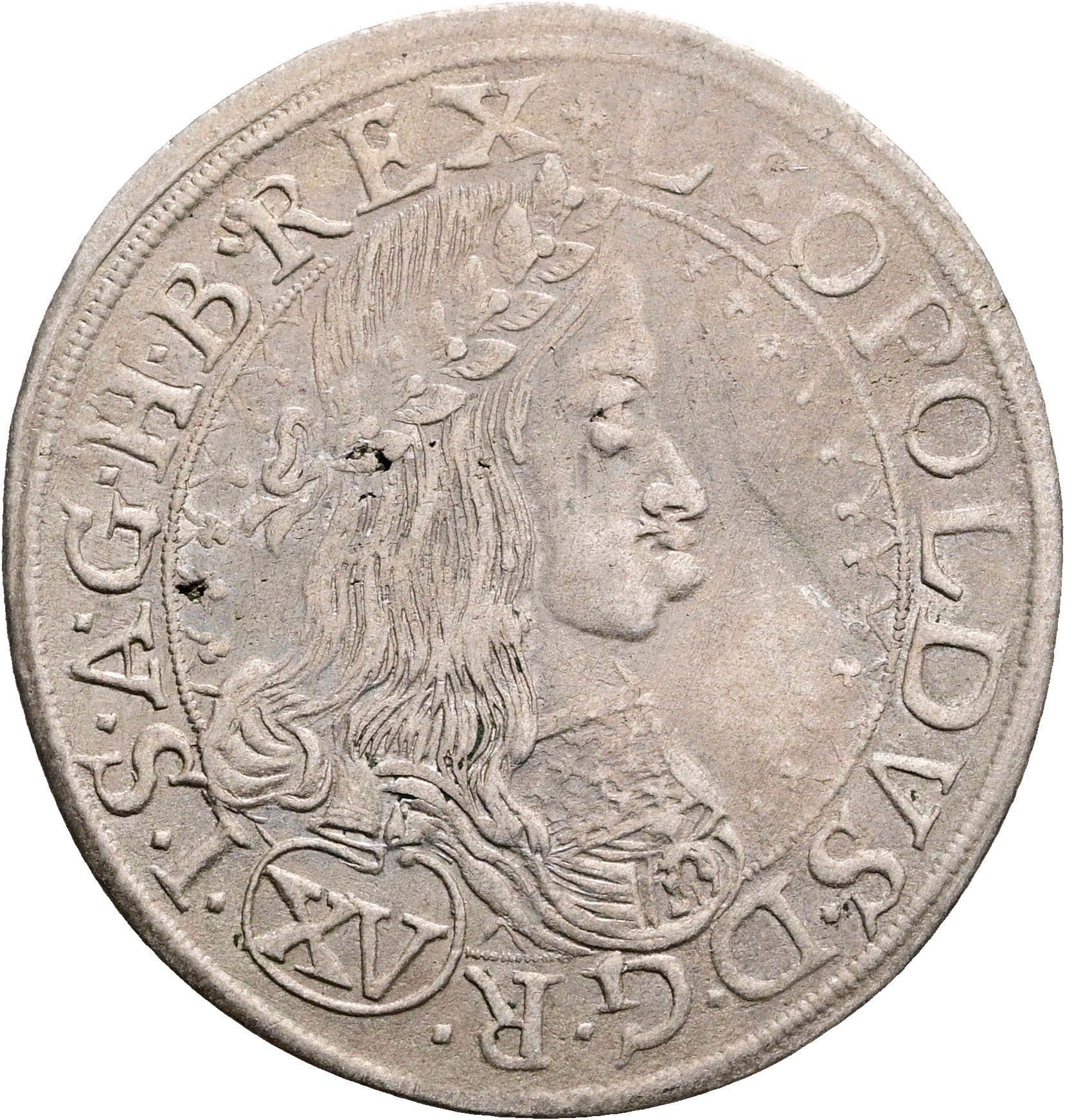 15 Kreuzer Leopold I. 1657-1705 Wien 1662 CA – Vorderseite