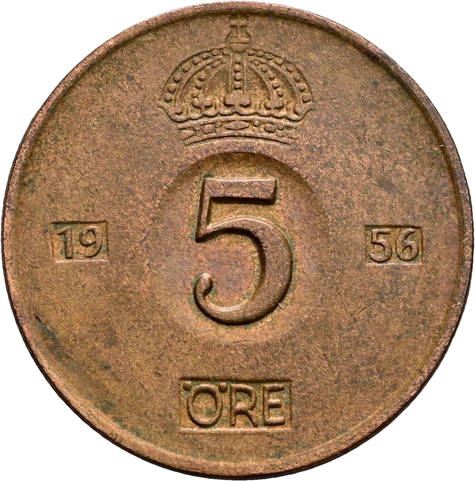5 Öre Gustaf VI. Adolf 1950-1973 1956 – Vorderseite