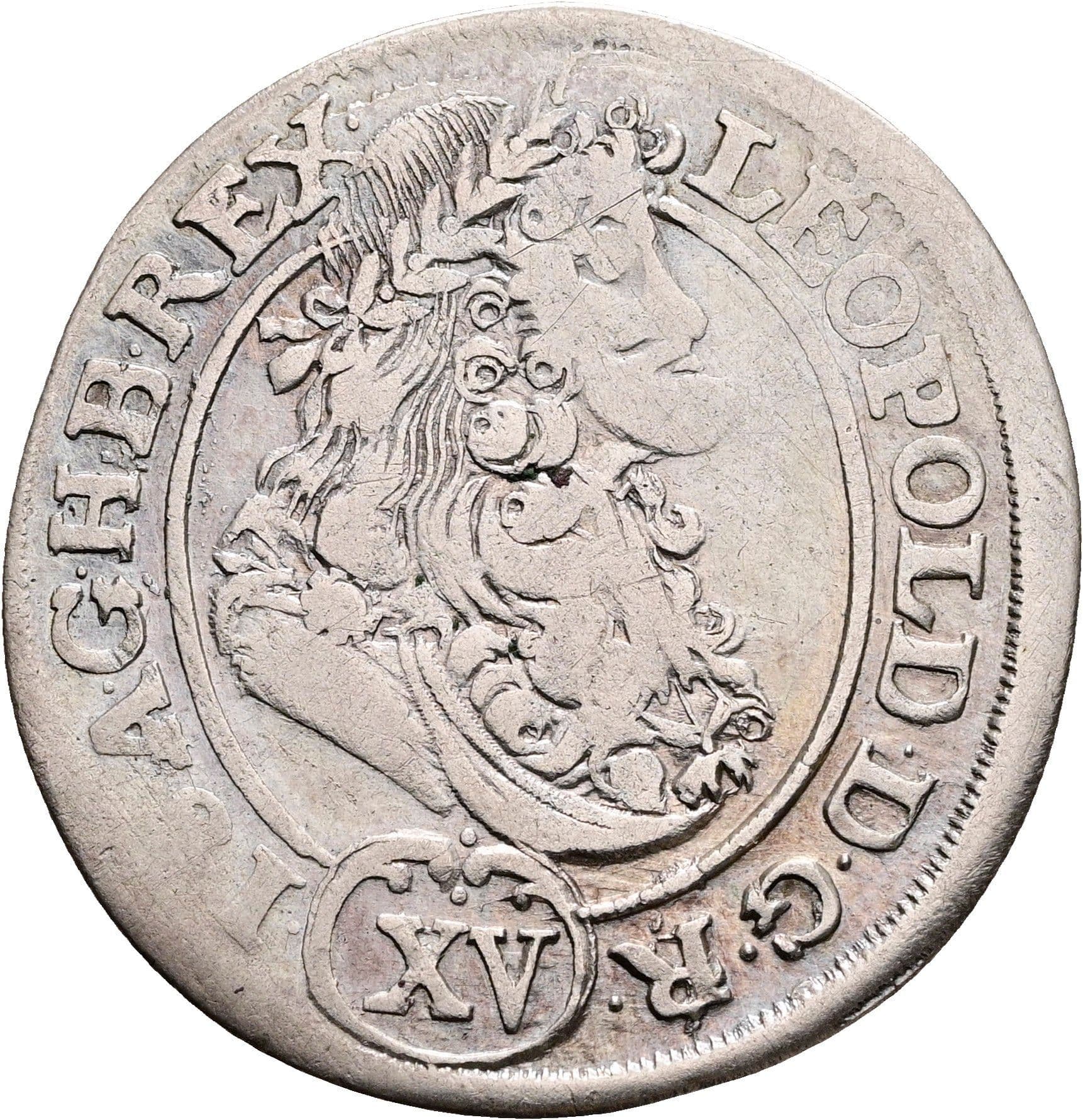 15 Kreuzer Leopold I. 1657-1705 Kremnitz 1691 KB – Vorderseite