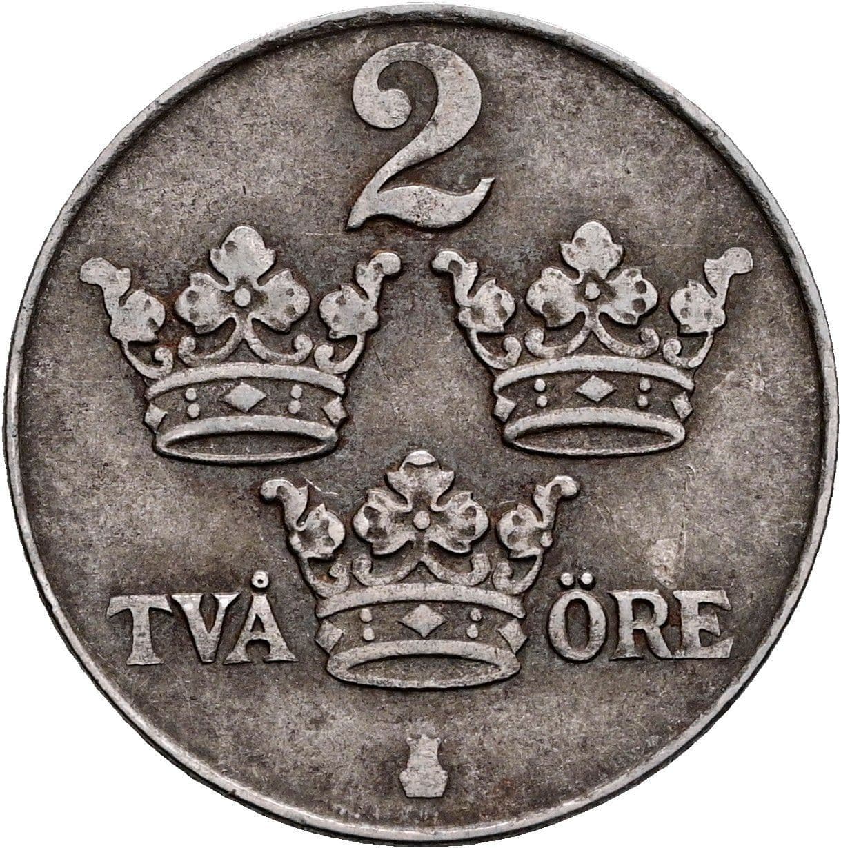 2 Öre Gustaf V. 1907-1950 1950 – Vorderseite