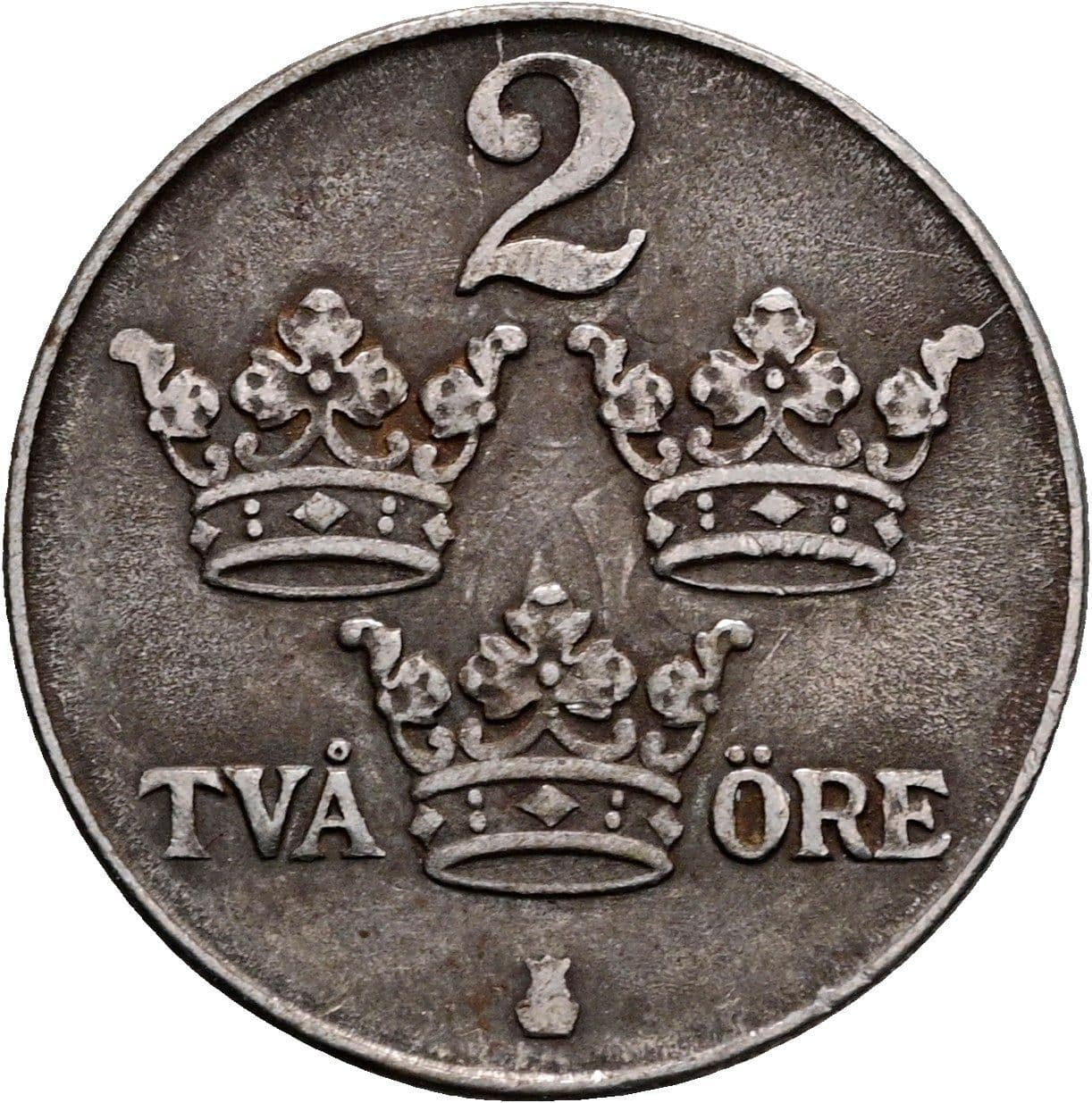 2 Öre Gustaf V. 1907-1950 1947 – Vorderseite