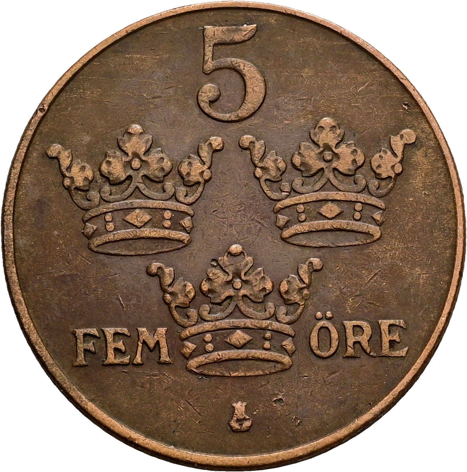 5 Öre Gustaf V. 1907-1950 1941 – Vorderseite