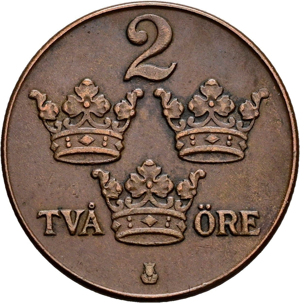 2 Öre Gustaf V. 1907-1950 1950 – Vorderseite