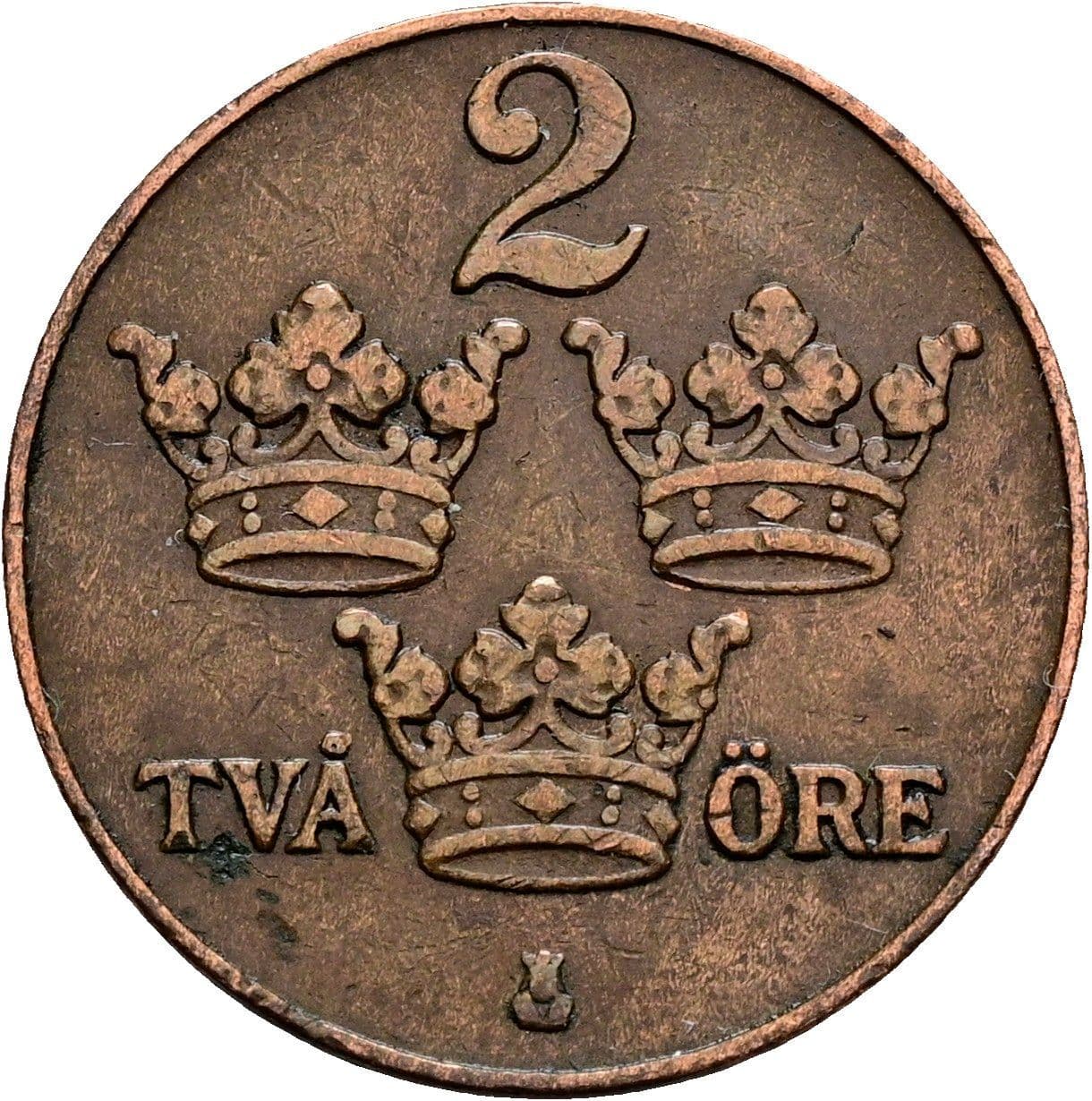 2 Öre Gustaf V. 1907-1950 1926 – Vorderseite